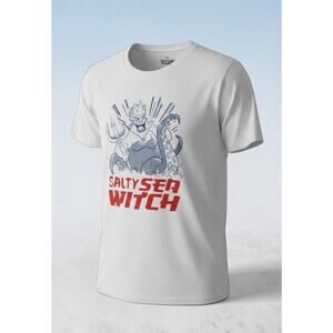 Disney Little Mermaid Ursula Salty Sea Witch Graphic Tee Shirt White Plus 2X NWT